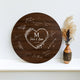 Memate Wedding Guestbook Alternative, Wedding Guest Books Personalized, Custom Signs Family Name Wedding Date for Couple, Wedding Guess Book Sign Board for Signature, Rustic Round Wooden Wedding Book Alternative 02
