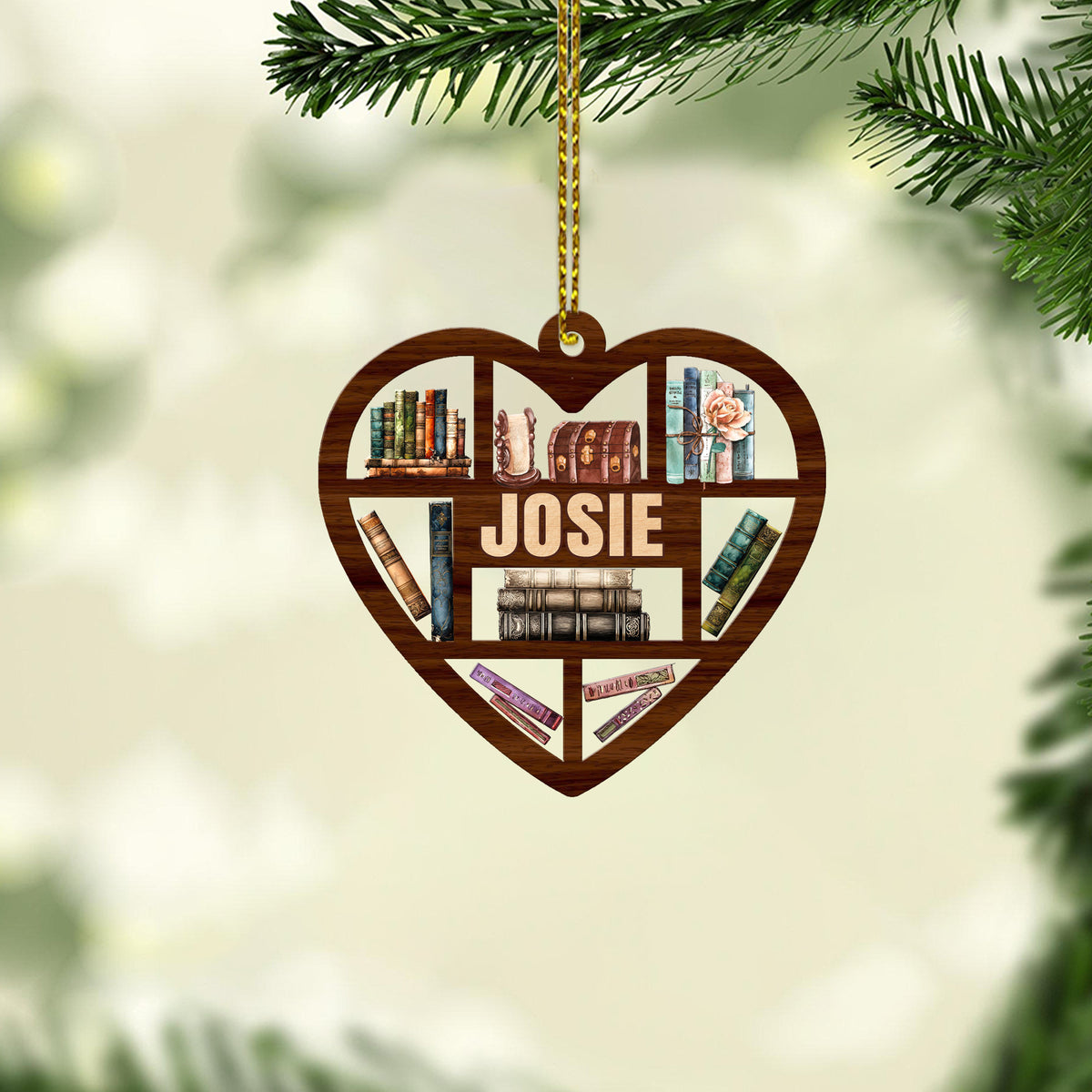 book christmas ornament