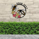 MeMate Personalized Metal Sign Bee, Custom Garden Metal Signs Outdoor Décor, 8" - 24" Garden Signs Metal, Bee Farm Sign, Bee Flowers Garden Signs to Personalize, Shed Shed Sign, Rustic Plaque