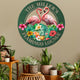 MeMate Flamingo Lounge Metal Sign, Outdoor Décor for Backyard, Patio, Pool, Kitchen, Lounge, Personalized Name Outdoor Sign, Pink Flamingo Metal Sign Housewarming Gift for Family Friend