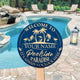 MeMate Poolside Signs Personalized Name Color Wooden Sign Outdoor, Poolside Decor, Customized Pool Sign, Swimming Pool Decorations for Wall, Wood Plaque for Backyards Patio Housewarming Gifts