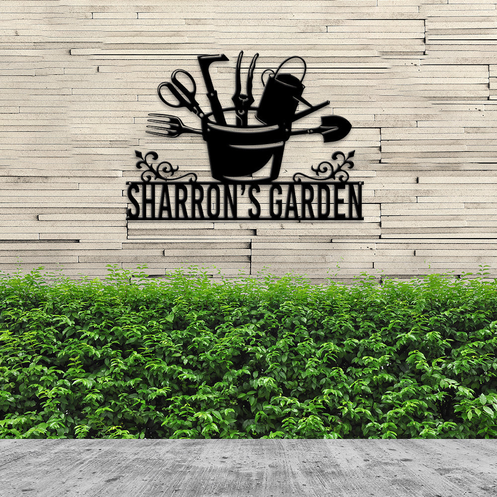 MeMate Personalized Metal Signs, Garden Signs, Garden Sign to Personalize, Large Sign for She Shed Garden, Customized Name Wall Art for Garden Outdoor Decor, Personalized Outdoor Plaque