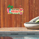 MeMate Flamingo Happy Place Signs, Flamingo House Outdoor Décor, Flamingo House Metal Sign, Personalized Flamingo Tropical Sign, Flamingo Metal Sign Housewarming Gift for Family Friend