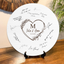 Memate Wedding Guestbook Alternative, Wedding Guest Books Personalized, Custom Signs Family Name Wedding Date for Couple, Wedding Guess Book Sign Board for Signature, Rustic Round Wooden Wedding Book Alternative 03