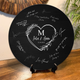 Memate Wedding Guestbook Alternative, Wedding Guest Books Personalized, Custom Signs Family Name Wedding Date for Couple, Wedding Guess Book Sign Board for Signature, Rustic Round Wooden Wedding Book Alternative 01
