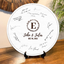 Memate Wedding Guestbook Alternative Personalized, Wedding Guest Books, Custom Wedding Signs Name Date, Wooden Wedding Guess Book Sign Board for Signature, Rustic Round Wedding Book Alternative 02