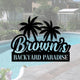 MeMate Backyard Sign Outdoor Decor, Welcome Signs, Personalized Metal Sign for Backyard, Patio, Custom Name Signs for Garden Porch, Deck, Large Metal Sign for Outside