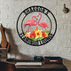 MeMate Flamingo Lounge Signs, Flamingo House Metal Sign, Personalized Flamingo Tropical Sign, Flamingo House Outdoor Décor, Flamingo Metal Sign Housewarming Gift for Family Friend