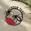 MeMate Personalized Metal Sign Bee, Custom Garden Metal Signs Outdoor Décor, 8" - 24" Garden Signs Metal, Bee Farm Sign, Bee Flowers Garden Signs to Personalize, Shed Shed Sign, Rustic Plaque