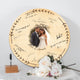 Memate Wedding Guestbook Alternative, Wedding Guest Books Personalized Couple Photo, Family Name and Wedding Date, Wooden Wedding Sign Board for Signature, Rustic Round Wooden Wedding Sign