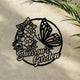 MeMate Personalized Metal Sign, Custom Garden Metal Signs Outdoor Décor, 8" - 24" Large Garden Signs Metal, Butterfly Sign, Butterfly Flowers Garden Signs to Personalize, Shed Shed Sign