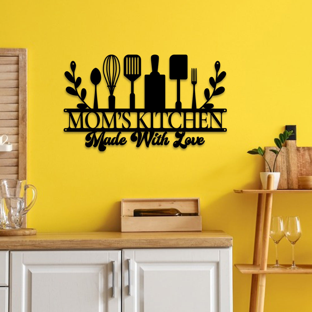 MeMate Kitchen Sign, Personalized Metal Name Signs, Custom Kitchen Sign for Indoor Kitchen Home Wall Décor, Kitchen Signs for Home Decor, Housewarming Gift for Mom Wife Grandmother Friend Family