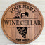MeMate Personalized Name Wine Cellar Sign fo Home Decor - Wine Sign Custom Printed Wooden Name Sign, Year, Text for Wine Cellar, Man Cave, Housewarming, Newlyweds, Wedding, Wine Lovers Wall Decor