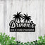 MeMate Backyard Sign Outdoor Decor, Welcome Signs, Personalized Metal Sign for Backyard, Patio, Custom Name Signs for Garden Porch, Deck, Large Metal Sign for Outside