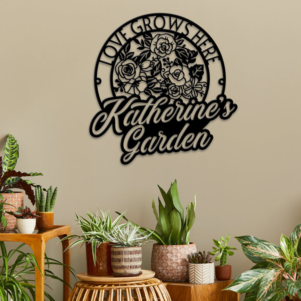 MeMate Personalized Metal Sign Bee, Custom Garden Metal Signs Outdoor Décor, 8" - 24" Garden Signs Metal, Bee Farm Sign, Bee Flowers Garden Signs to Personalize, Shed Shed Sign, Rustic Plaque