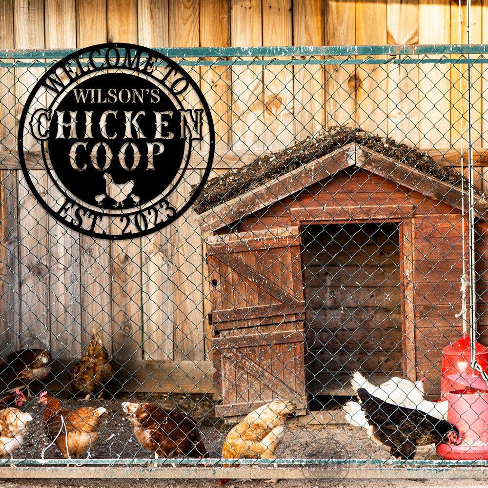 MeMate Chicken Coop Signs, Hen House Decor, Chicken Coop Signs for Farmhouse Decoration, Metal Signs Outdoor Decor, 8-24 inches Large Metal Sign, Farm Sign, Housewarming Gifts