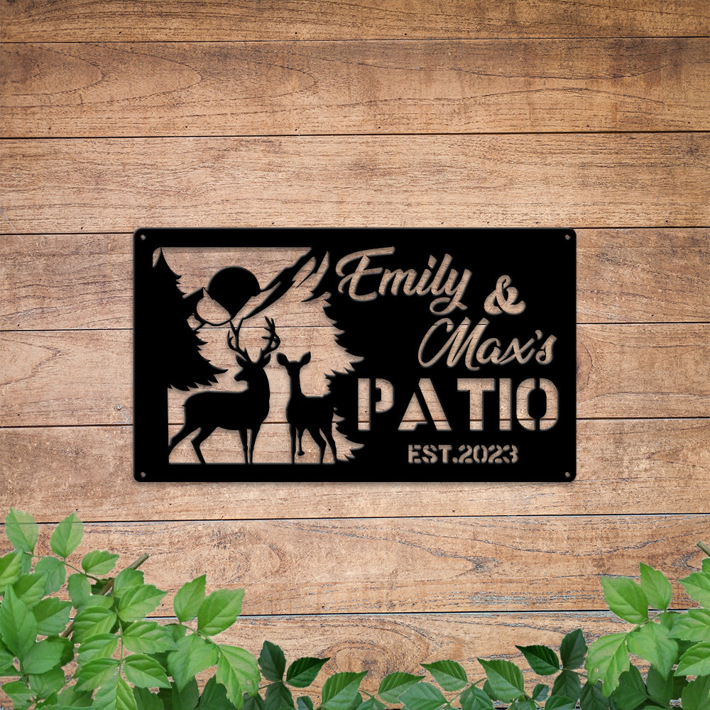 MeMate Metal Outdoor Sign, Backyard Paradise Sign to Personalize, Personalized Backyard Metal Signs Kitchen Decor, Custom Name Outdoor Plaques