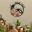 MeMate Personalized Metal Sign Bee, Custom Garden Metal Signs Outdoor Décor, 8" - 24" Garden Signs Metal, Bee Farm Sign, Bee Flowers Garden Signs to Personalize, Shed Shed Sign, Rustic Plaque