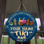 MeMate Custom Tiki Bar Sign - Personalized Wooden Name Sign for Tiki Lounge, Backyard, Patio, Beach Bar, Party Decors - Vintage Rustic Round Printed Wood Signs Wall Hanging Decorative
