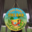 MeMate Custom Tiki Bar Sign – Personalized Wooden Name Sign for Backyard, Patio, Tiki Lounge, Beach Bar, Party Decors – Parrot Tropical Rustic Round Printed Wood Signs Wall Hanging Decorative