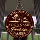 MeMate Pool Signs Personalized Name Text Wooden Sign Outdoor, Poolside Decor, Customized Pool Sign, Swimming Pool Decorations for Wall, Wood Plaque for Backyards Patio Housewarming