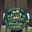 MeMate Poolside Signs Personalized Name Color Wooden Sign Outdoor, Poolside Decor, Customized Pool Sign, Swimming Pool Decorations for Wall, Wood Plaque for Backyards Patio Housewarming Gifts