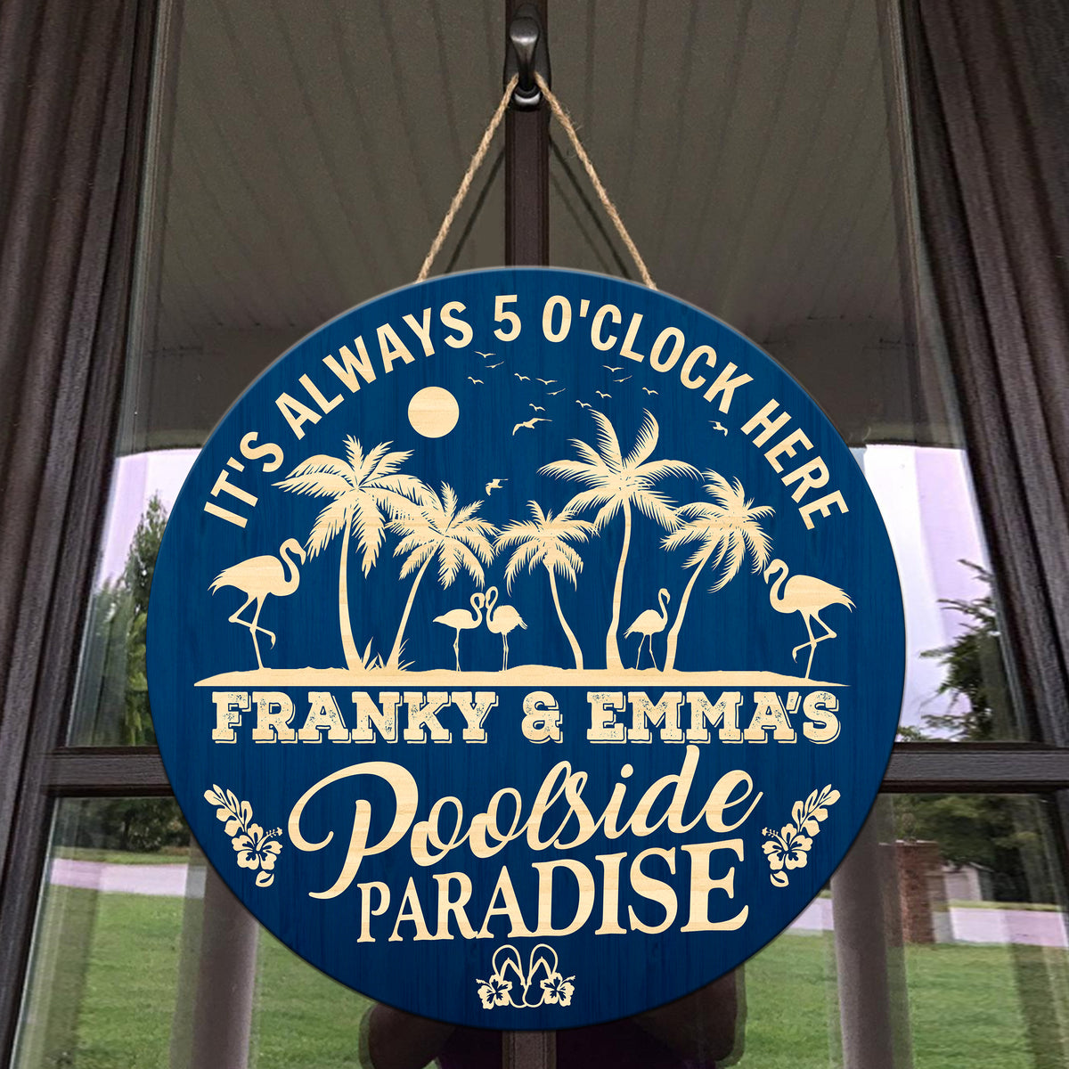 poolside sign