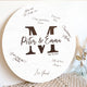 Memate Wedding Guestbook Alternative, Wedding Guest Books Personalized, Custom Wedding Signs Name Date, Wooden Wedding Guess Book Sign Board for Signature, Rustic Round Wedding Book Alternative