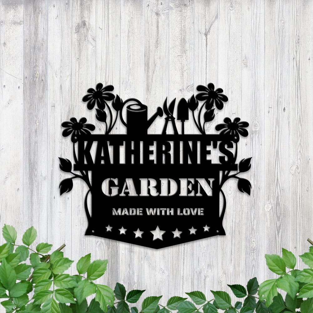 MeMate Vegetable Garden Sign, Personalized Metal Signs, Garden Sign to Personalize, Customized Name Wall Art for Garden Outdoor Decor, Outdoor Plaque Large Sign for Potting Shed, She Shed (Copy)