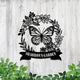 MeMate Flowers Garden Signs, Floral Garden Sign to Personalize, Personalized Metal Signs, Customized Name Wall Art for Garden Outdoor Decor, Large Outdoor Plaque Sign for She Shed, Potting Shed