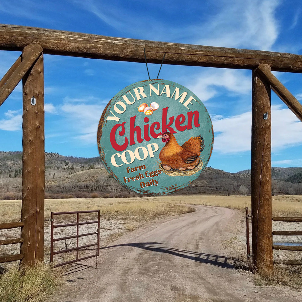 MeMate Chicken Coop Signs, Hen House Decor, Chicken Coop Signs for Farmhouse Decoration, Metal Signs Outdoor Decor, 8-24 inches Large Metal Sign, Farm Sign, Housewarming Gifts