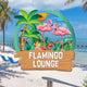 MeMate Flamingo Lounge Signs, Flamingo House Outdoor Décor, Flamingo House Metal Sign, Personalized Flamingo Tropical Sign, Flamingo Metal Sign Housewarming Gift for Family Friend