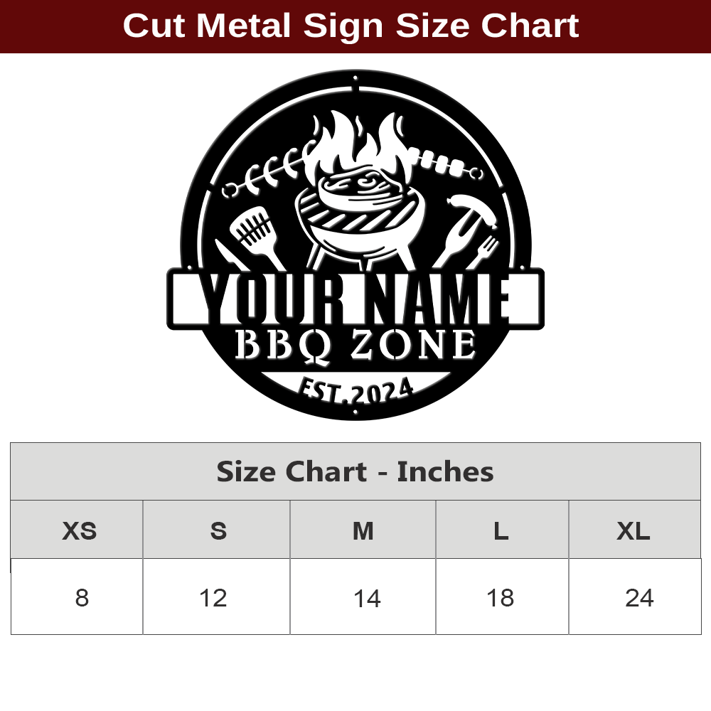 MeMate BBQ Zone Signs, Grill BBQ Signs to Personalize, Personalized Barbecue Metal Signs Kitchen Decor, Custom Name Outdoor Plaques for Backyard, Patio, Porch, Deck