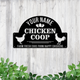 MeMate Chicken Coop Signs, Chicken Metal Sign, Hen House Outdoor Décor, Personalized Name Outdoor Sign, Housewarming Gift for Family Friend
