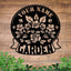 MeMate Flowers Garden Sign, Custom Name Sign Metal for Flowers Lovers, Garden Sign to Personalize, Flowers Art Decorations, Personalized Flowers Sign, 8-24 inches Large Metal Sign, Housewarming Gifts