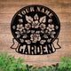 MeMate Flowers Garden Sign, Custom Name Sign Metal for Flowers Lovers, Garden Sign to Personalize, Flowers Art Decorations, Personalized Flowers Sign, 8-24 inches Large Metal Sign, Housewarming Gifts