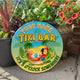 MeMate Custom Tiki Bar Sign – Personalized Wooden Name Sign for Backyard, Patio, Tiki Lounge, Beach Bar, Party Decors – Parrot Tropical Rustic Round Printed Wood Signs Wall Hanging Decorative