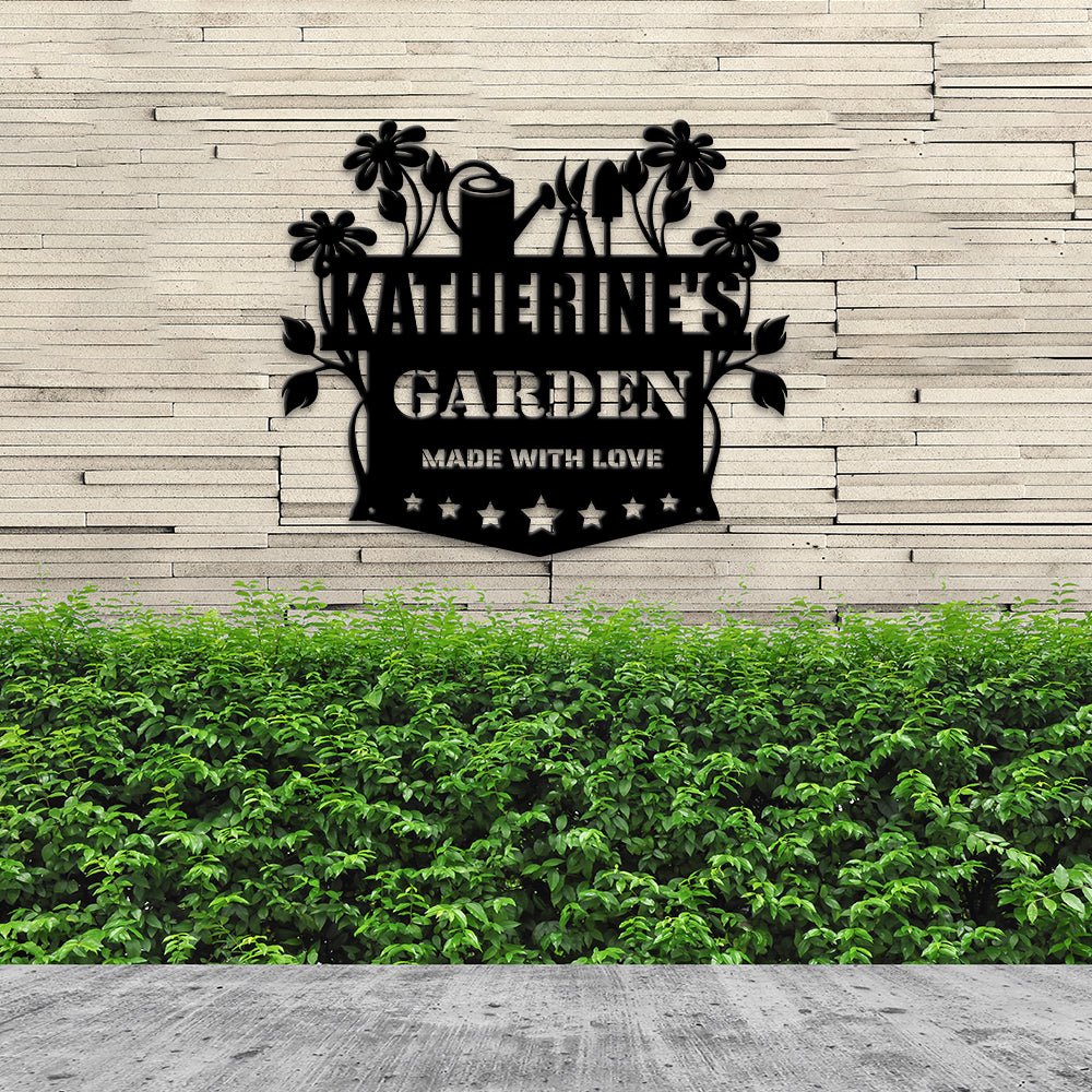 MeMate Vegetable Garden Sign, Personalized Metal Signs, Garden Sign to Personalize, Customized Name Wall Art for Garden Outdoor Decor, Outdoor Plaque Large Sign for Potting Shed, She Shed (Copy)