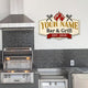 MeMate Metal BBQ Signs, Bar and Grill Sign to Personalize, Personalized Barbecue Metal Signs Kitchen Decor, Custom Name Outdoor Plaques, Rustic Decorations for Man Cave