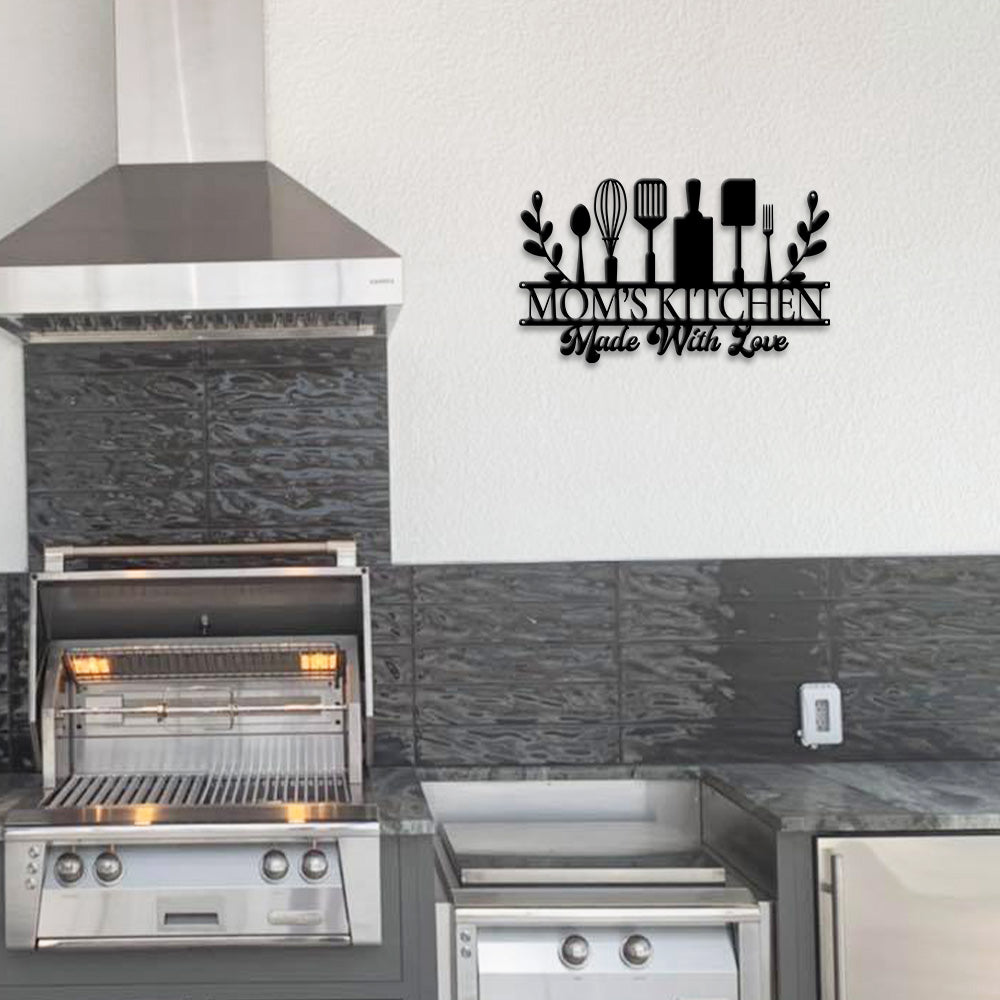 MeMate Kitchen Sign, Personalized Metal Name Signs, Custom Kitchen Sign for Indoor Kitchen Home Wall Décor, Kitchen Signs for Home Decor, Housewarming Gift for Mom Wife Grandmother Friend Family