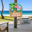 MeMate Flamingo Lounge Signs, Flamingo House Outdoor Décor, Flamingo House Metal Sign, Personalized Flamingo Tropical Sign, Flamingo Metal Sign Housewarming Gift for Family Friend