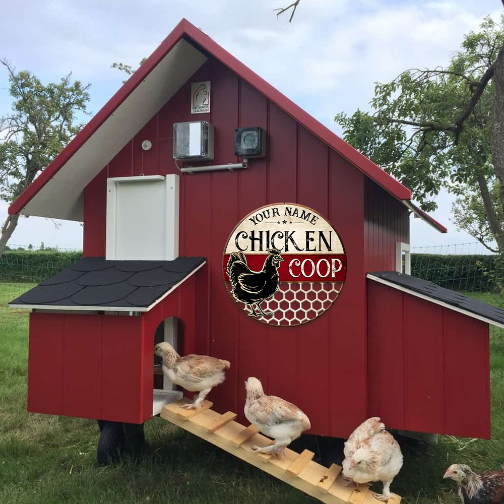 MeMate Chicken Coop Signs, Chicken Coop Signs for Farmhouse Decoration, Metal Signs Outdoor Decor, Hen House Decor, Housewarming Gifts, Farm Signs