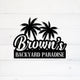 MeMate Backyard Sign Outdoor Decor, Welcome Signs, Personalized Metal Sign for Backyard, Patio, Custom Name Signs for Garden Porch, Deck, Large Metal Sign for Outside