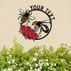 MeMate Personalized Metal Sign Bee, Custom Garden Metal Signs Outdoor Décor, 8" - 24" Garden Signs Metal, Bee Farm Sign, Bee Flowers Garden Signs to Personalize, Shed Shed Sign, Rustic Plaque