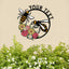 MeMate Personalized Metal Sign Bee, Custom Garden Metal Signs Outdoor Décor, 8" - 24" Garden Signs Metal, Bee Farm Sign, Bee Flowers Garden Signs to Personalize, Shed Shed Sign, Rustic Plaque