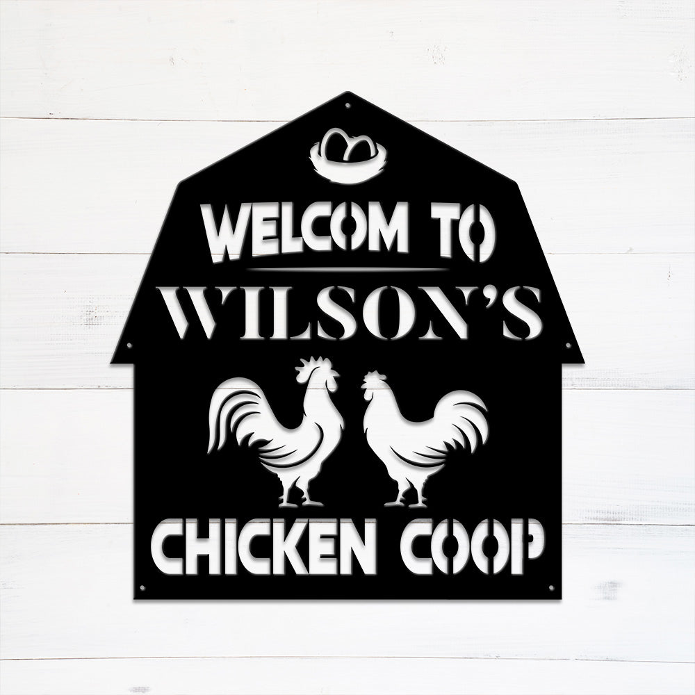 MeMate Chicken Coop Signs, Chicken Coop Signs for Farmhouse Decoration, Metal Signs Outdoor Decor, 8-24 inches Large Metal Sign, Farm Sign, Hen House Decor, Housewarming Gifts