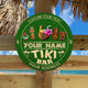 MeMate Custom Tiki Bar Sign - Personalized Wooden Name Sign for Tiki Lounge, Backyard, Patio, Beach Bar, Party Decors - Vintage Rustic Round Printed Wood Signs Wall Hanging Decorative