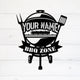 MeMate BBQ Signs, Grill Sign to Personalize, Personalized Barbecue Metal Signs Kitchen Decor, Custom Name Outdoor Plaques for Backyard, Patio, Porch, Deck