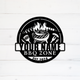 MeMate BBQ Zone Signs, Grill BBQ Signs to Personalize, Personalized Barbecue Metal Signs Kitchen Decor, Custom Name Outdoor Plaques for Backyard, Patio, Porch, Deck