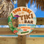 MeMate Custom Tiki Bar Sign – Personalized Wooden Name Sign for Backyard, Patio, Tiki Lounge Decors, Beach Bar, Party Decorations – Rustic Round Printed Wood Signs Wall Hanging Decorative